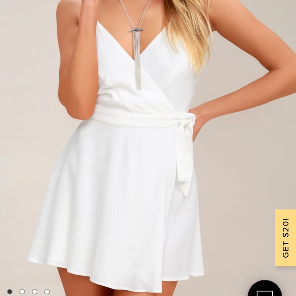Lulus White Wrap Skort Dress/Romper NWT